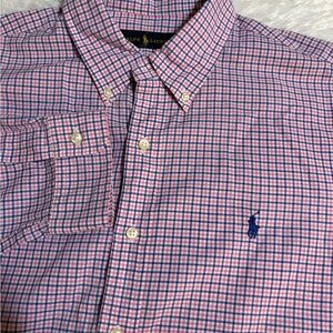 POLO RALPH LAUREN Men's XL Pink
- Blue Plaid Long Sleeve Button
Down Shirt Pony